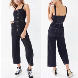 BDG • Black Denim Button Up Cropped Jumpsuit